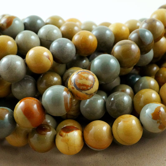 Wild Horse Jasper (Round)(Smooth)(6mm)(8mm)(10mm)(16"Strand)