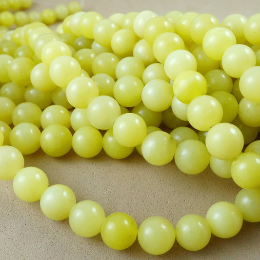 Olive Jade (Round)(Smooth)(4mm)(6mm)(8mm)(10mm)(12mm)(16"Strand)