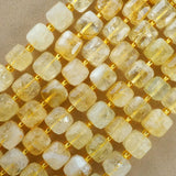 Citrine (Cube)(Faceted)(8mm)(15"Strand)