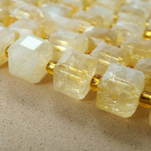 Citrine (Cube)(Faceted)(8mm)(15"Strand)