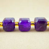 Amethyst (Cube)(Faceted)(8mm)(15"Strand)