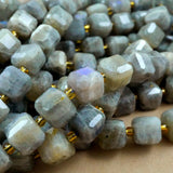 Labradorite (Cube)(Faceted)(8mm)(15"Strand)