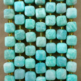 Amazonite (Cube)(Faceted)(8mm)(15"Strand)