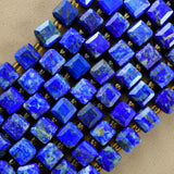 Lapis Lazuli (Cube)(Faceted)(8mm)(15"Strand)