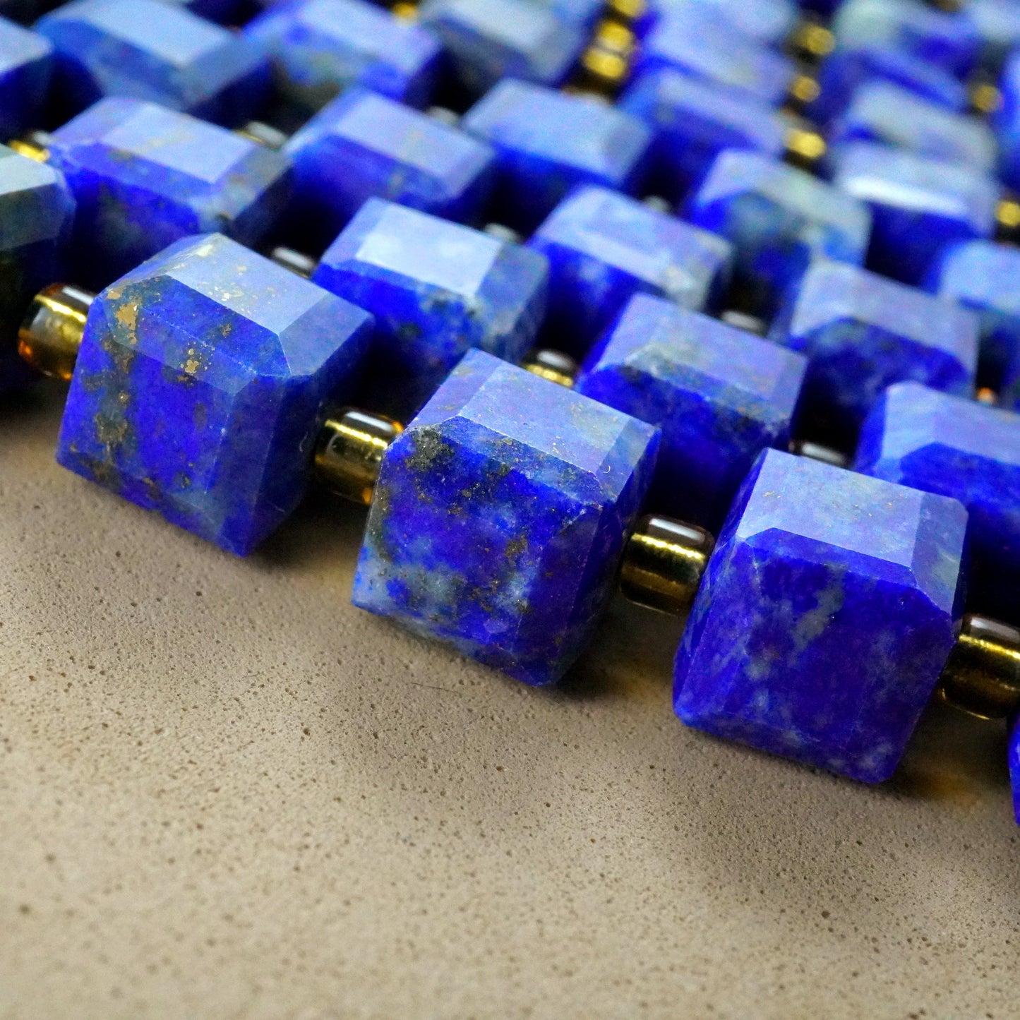Lapis Lazuli (Cube)(Faceted)(8mm)(15"Strand)