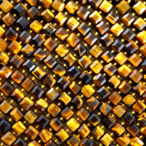 Tiger Eye (Cube)(Faceted)(8mm)(15"Strand)