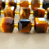 Tiger Eye (Cube)(Faceted)(8mm)(15"Strand)