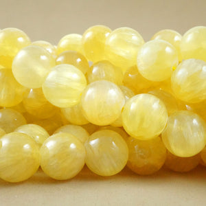 Golden Selenite (Round)(Smooth)(6mm)(8mm)(10mm)(16"Strand)