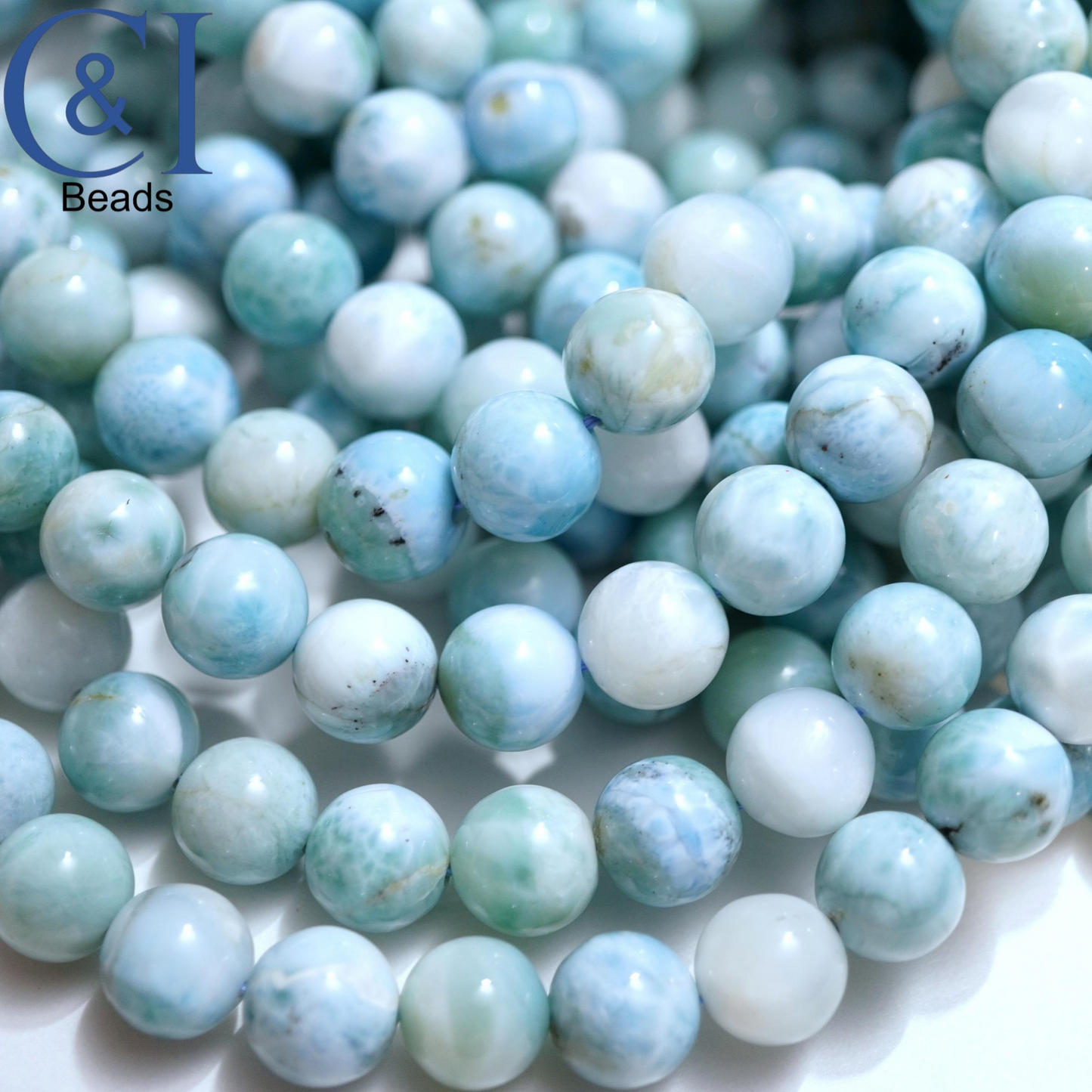 Larimar (Round)(Smooth)(10mm)(16"Strand)