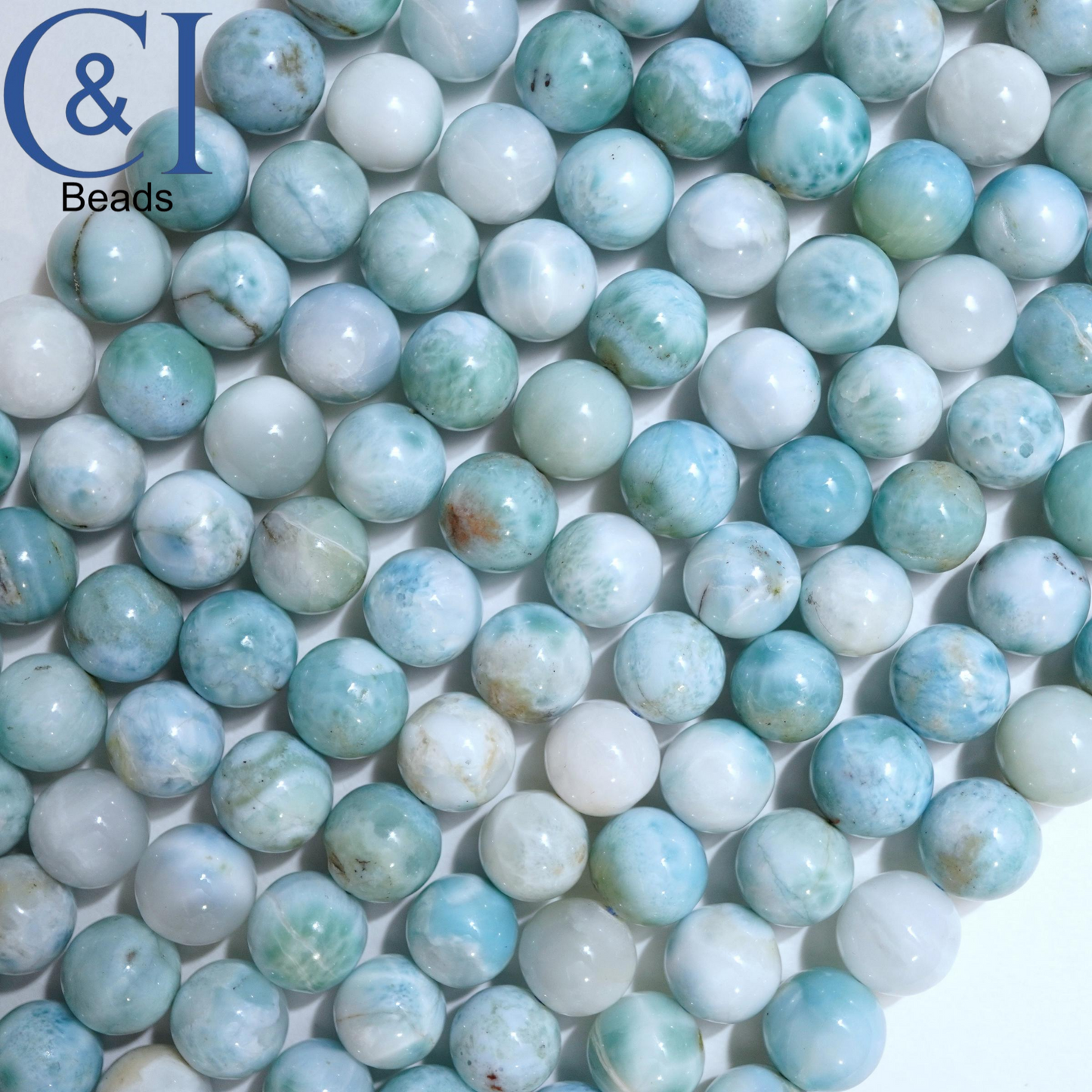 Larimar (Round)(Smooth)(10mm)(16"Strand)